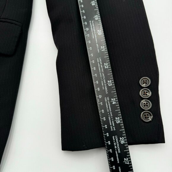 RALPH LAUREN Men's 40L 3 Button Blazer Suit Jacket Black Pinstriped 100% Wool - Picture 10 of 10